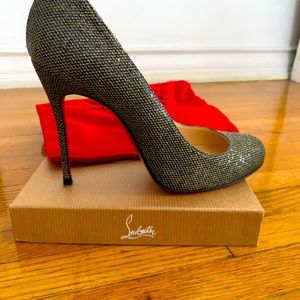 Christian Louboutin FIFI Glitter York gold / black 36